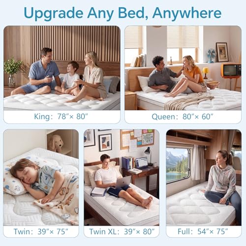 Queen Bamboo Visco-Elastic Mattress Topper Pillow Top Cushion