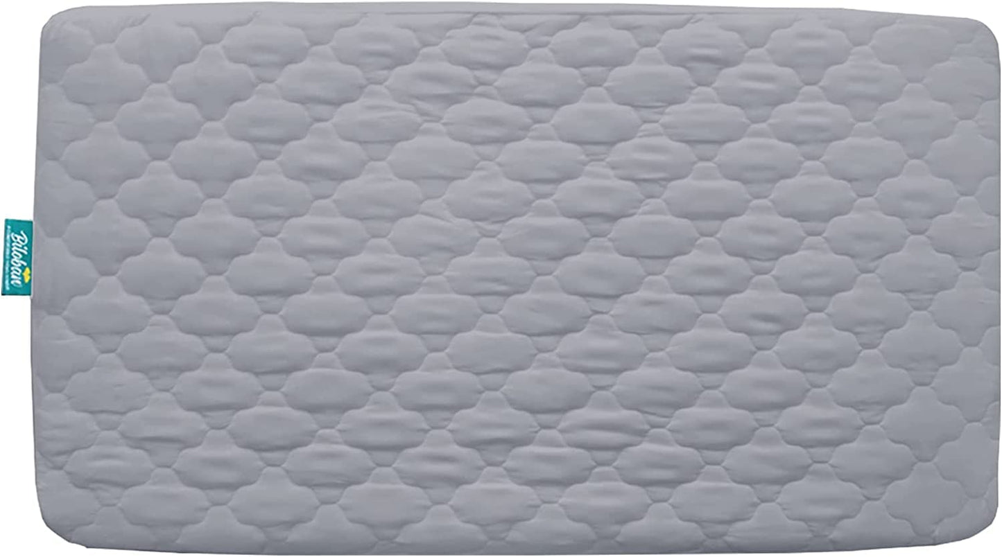 Regine Switzerland Crib Mattress Protector Sheets - 2 Pack Waterproof & Noiseless, 52" x 28", White & Gray