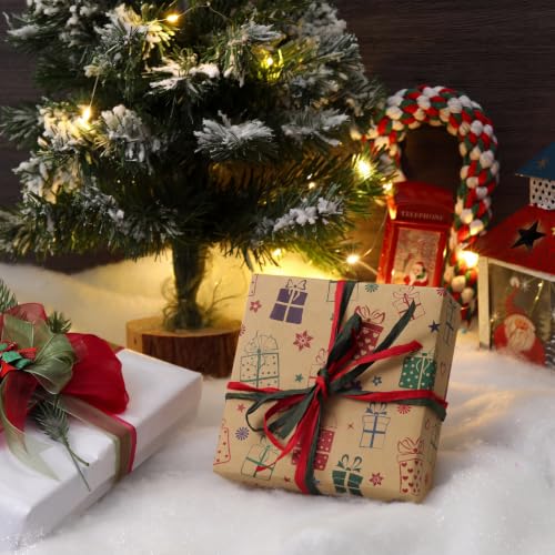 HESTYA 4 Pack Thick Glitter Fake Snow Blanket Roll - 1.3 x 9.8 ft Christmas Decoration