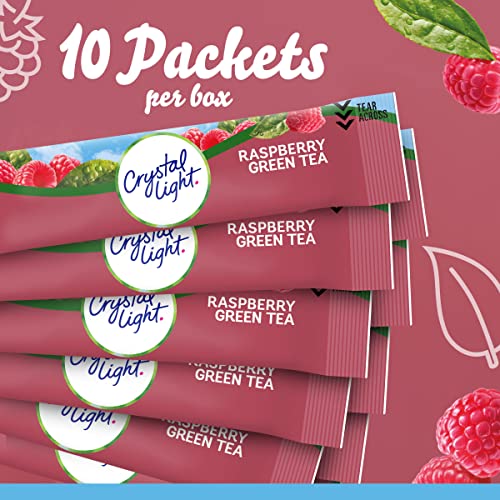 Crystal Light Raspberry Green Tea Powdered Drink Mix 120 Packets - Zero Sugar, Low Calorie, On-the-Go