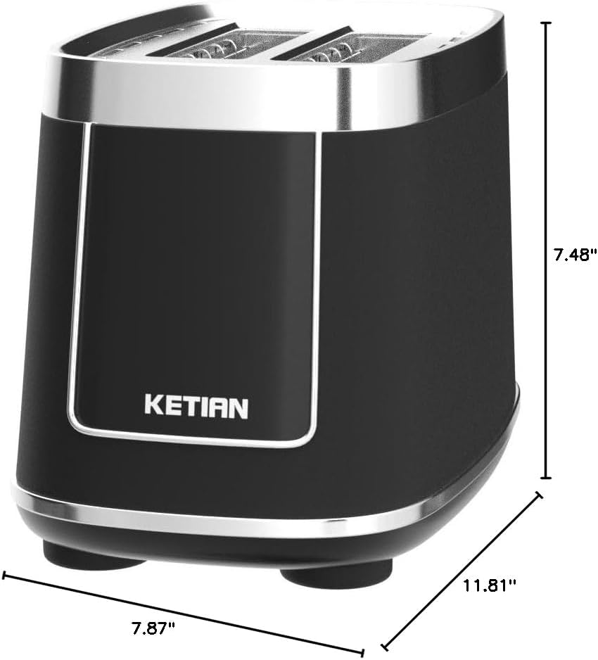 KETIAN Smart Touchscreen 2-Slice Electric Toaster - 7 Browning Settings & Preset Modes for Perfect Toast