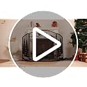 BEAMNOVA Fireplace Screen Black 50 x 32 in Deer Trees Pattern, 3-Panel