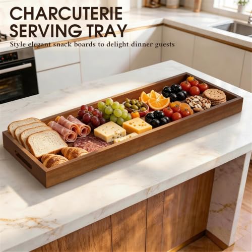Extra Large Wooden Ottoman Tray 36 x 12 Inches Black Walnut - Variation of THIS listing