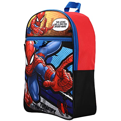 Kids Spider-Man Backpack Set with 6 Pieces - Blue, for Little & Big Kids