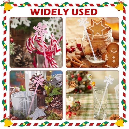 Snowflake Reusable Cocktail & Coffee Stir Sticks - Holiday Party Bar Tools