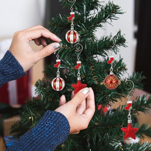 12 Pcs Christmas Tree Ornament Hooks with Lobster Claw & Boot Design