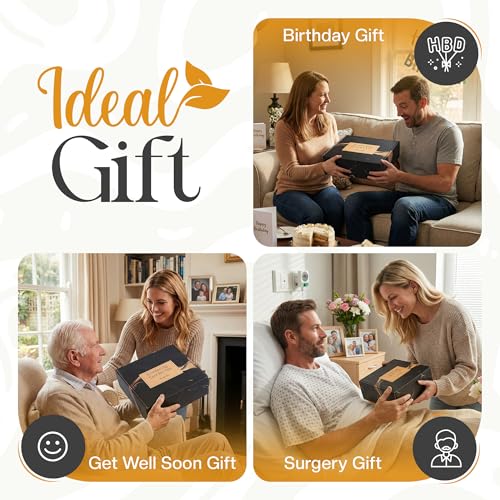 HomeHarbor Men's Get Well Care Package with Massage Gun, Socks & Blanket