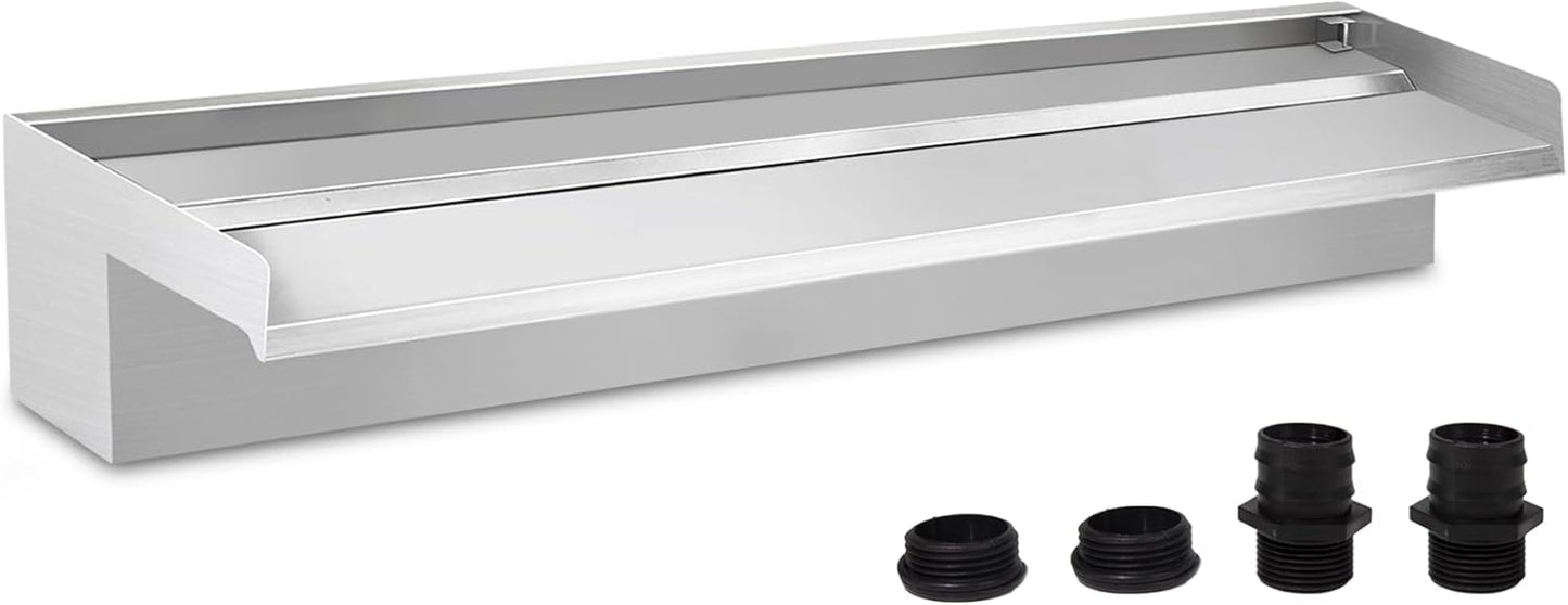 304 Stainless Steel Pool Waterfall Stream Element,Extension Stream,Garden Waterfall DIY Fountain for Garden,Yard,Terrace,Pond Basin,Fountain,Balcony