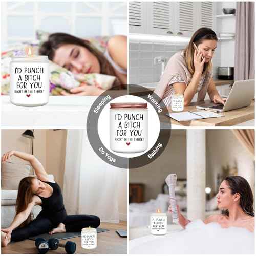 Homsolver Birthday Gifts for Women, Mothers Day, Best Friend Birthday Christmas Gifts for Women, Mom, Friend, Bestie, Sister, BFF, Her, Unique Friendship Lavender Candles Gift Idea