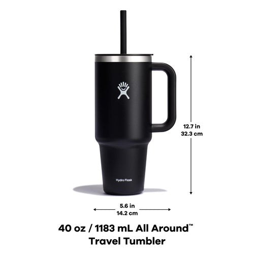 Hydro Flask 40 Oz Travel Tumbler with Handle, Lid and Straw - Insulated Stainless Steel in 40 Oz Birch