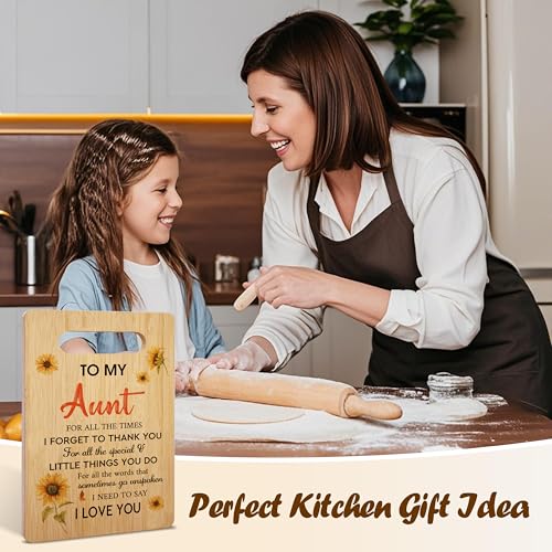 Aunt Gift Bamboo Cutting Board – 12x8 In. Charcuterie Board for Aunt, Mother's Day & Holidays