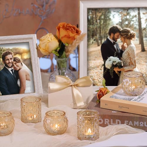 NITIME 36 Pcs Gold Votive Candle Holders Set Wedding Party Decor