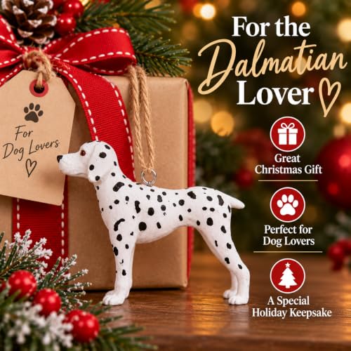 Dalmatian Christmas Ornament - 3 Inch Dog Decor for Holiday Tree, Dog Lover Gift