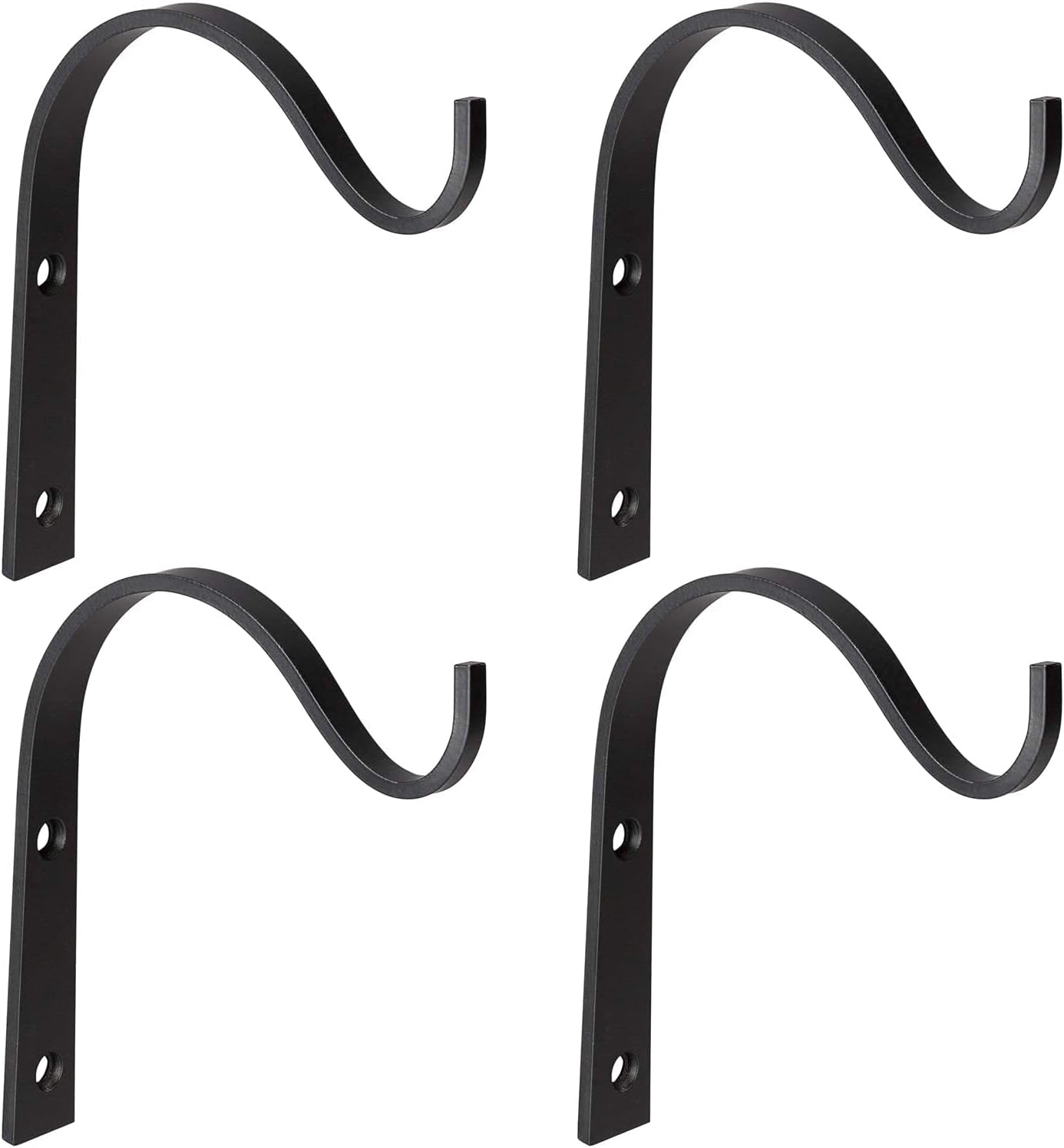 Mkono 4 Pack Iron Wall Hooks - Versatile Plant Hangers & Lantern Holders | Rustic 6 Inch Metal Brackets
