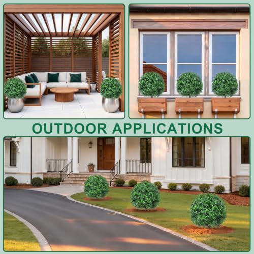 4Pcs Artificial Boxwood Topiary Ball Trees,Faux Shrubs