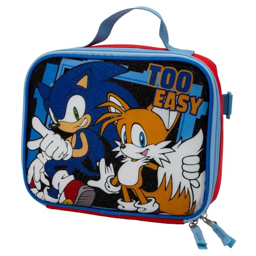 AI ACCESSORY INNOVATIONS Sonic The Hedgehog 2-Piece School Backpack & Lunch Box Set for Boys & Girls
