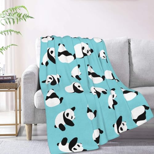 Cartoon Blanket Gifts for Boys 5-12 Fleece Throw Blanket Kids Adult Birthday Halloween Bedroom Decoration (Green, 40"x50", Panda)