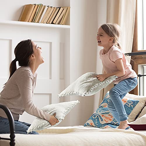 Jetec 2 Pieces Star Pillow Moon Shaped Pillow Creative Star Moon Plush Pillows Soft Decorative Nursery Pillow Set for Kids Girls Boys Birthday Baby Shower (White)