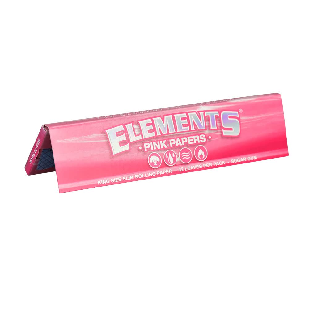 Elements - 50pc Display - Pink Rolling Papers - King Size Slim