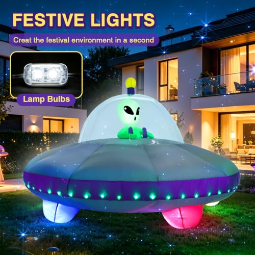 Inflatable UFO Car Decorations Kit for Halloween Trunk or Treat