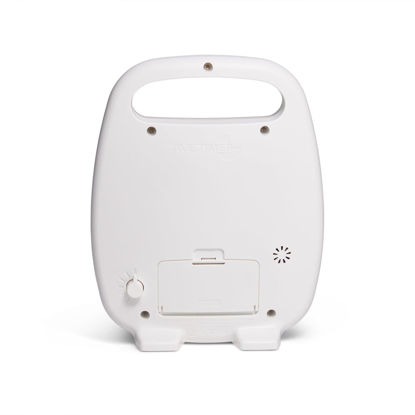 TIME TIMER PLUS 5 Minute Desk Visual Timer - Countdown Timer with Portable Handle for Classroom, Office, Homeschooling, Study Tool with Silent Operation (White)