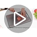 Banquiura Titanium Cutting Board Set of 3 - Large, Medium, Small with Silicone Non-Slip Edges