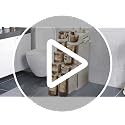 Slim 4-Tier Bathroom Storage Cabinet - Movable Narrow White Organizer