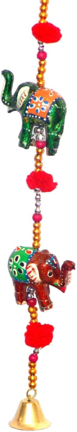 Decorative Indian Traditional Five Small Elephant Wall Hanging - Unique Door Art