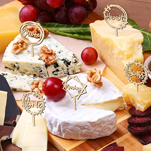 10 Pcs Cheese Labels Markers for Charcuterie Board Accessories, Wood