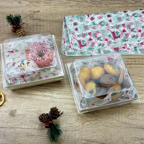 Reindeer Christmas Wax Paper Sheets 100 Pack Grease Proof Food Wraps
