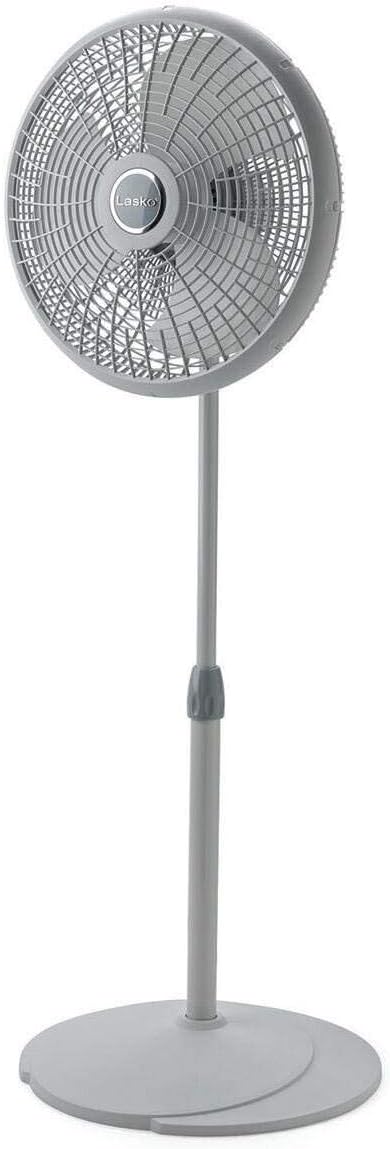 Lasko Elegance and Performance Pedestal Stand Fan, 3-Speeds, 90 Degree Oscillation, Adjustable Height, Timer, Remote for Indoor, Bedroom, Living Room, Home Office, Dorm Use, 18 Inch, White, 1850