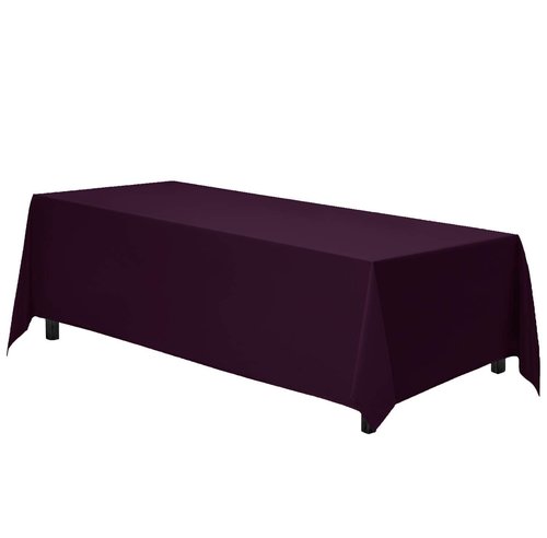 Gee Di Moda Rectangle Tablecloth - 90 x 156 Inch Eggplant Table Cloth for 8 Foot Tables with Floor-Length Drop - Heavy Duty Washable Fabric for Holiday Party, Dinner, Weddings & Baby Shower