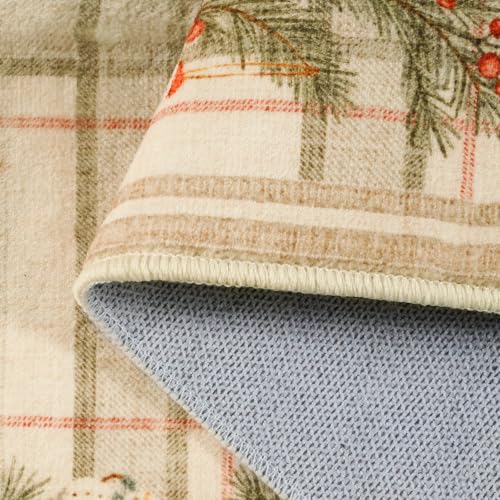 Lahome Beige 2' x 8' Christmas Hallway Runner - Farmhouse Holiday Rug