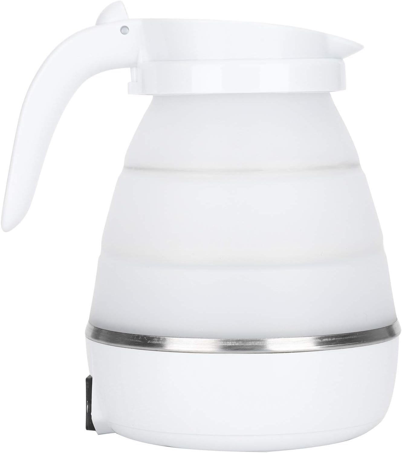 Foldable Electric Kettle, Upgraded Food Grade Silicone,400W 600ML Flash Heat Small Portable Travel Electric Kettle,110V US Plug (White)