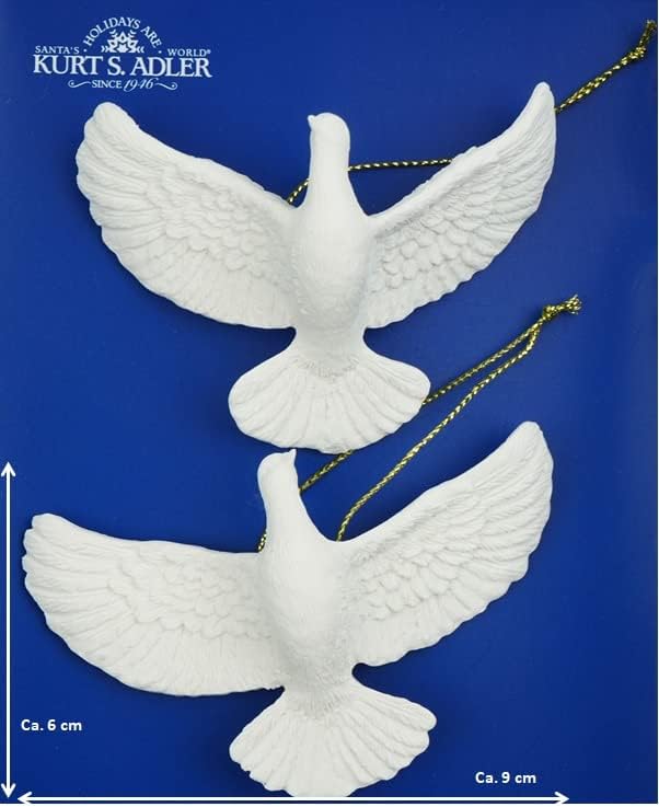 Friendship Dove Ornament Set of 2 - 4.5" Resin Holiday Decor by Kurt Adler