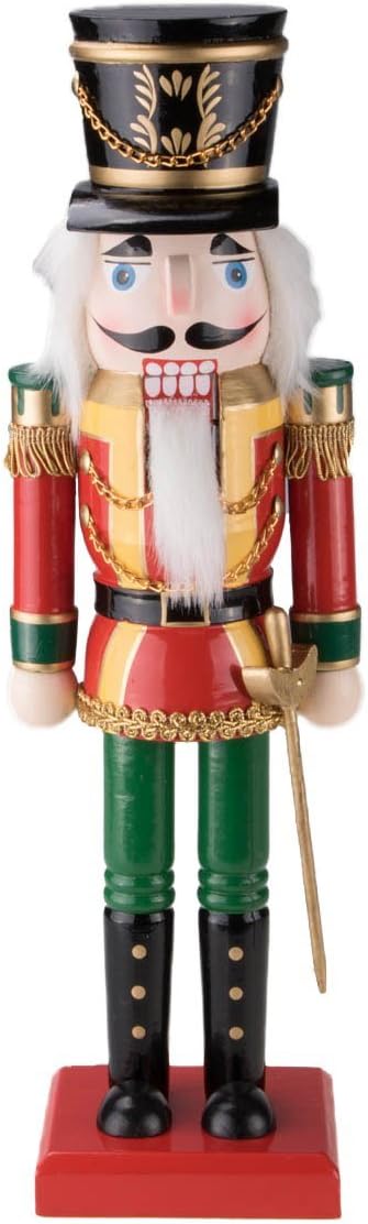 Red Prince 12-Inch Wooden Nutcracker - Festive Christmas Décor for Shelves & Tables