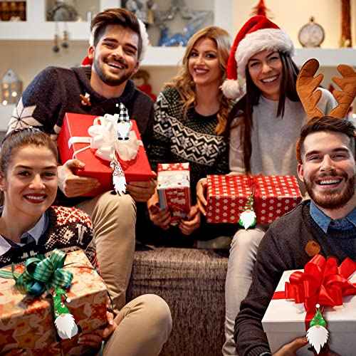 Jetec 40 Pcs Christmas Wooden Gnome Ornament Gnome Hanging Ornaments Handmade Decoration Santa Doll Wooden Hanging Craft for Xmas Tree Decor Holiday Party