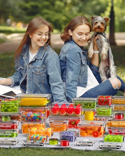 70 Pcs Food Storage Containers with Lids Set - BPA-Free Leak-Proof Reusable Kitchen Storage