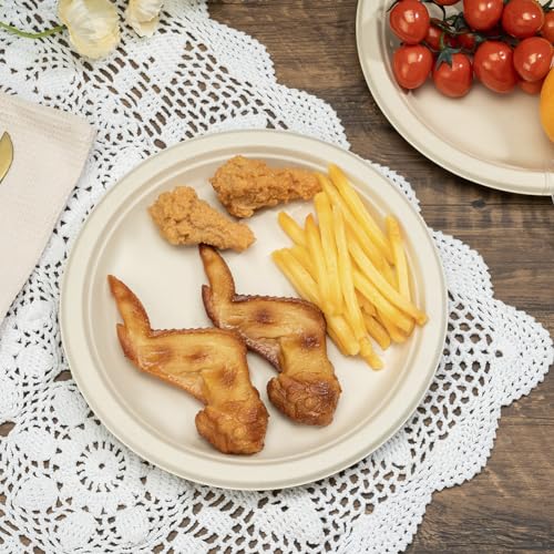 RACETOP Compostable Paper Plates 10 Inch - Brown, 500 Pack