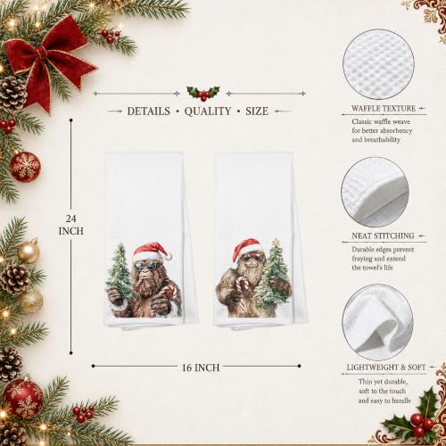 ZNGFON Christmas Tree Candy Cane Decor Hand Towels 16x24 Set of 2 - Decor 19
