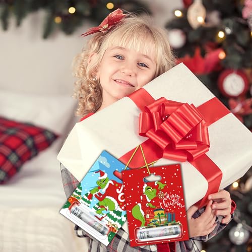 Christmas Money Holder Cards 8 Pack, Christmas Money Holder Ornaments for Gifting Cash, Holiday Gifting Money Cards for Kids, Funny Xmas Cash Gift Ideas, Merry Grinchmas Tree Hanging Ornaments Decor