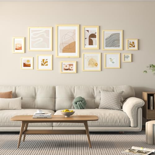 7x7 Picture Frame Wood Grain, Wooden Matted 5x5 for Table