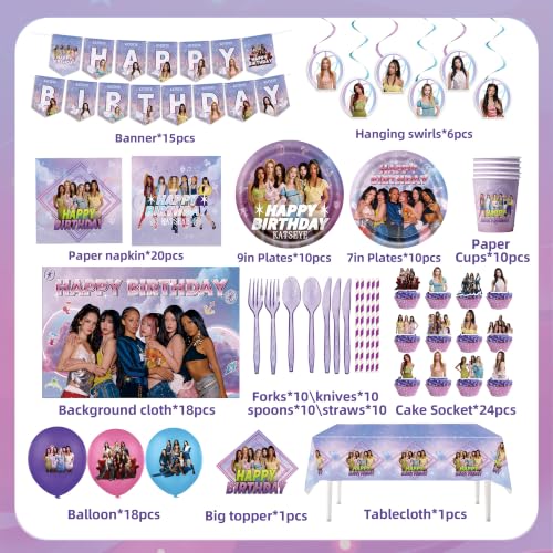KPOP Birthday Party Decorations Set - Tablecloth, Backdrop, Balloons & More