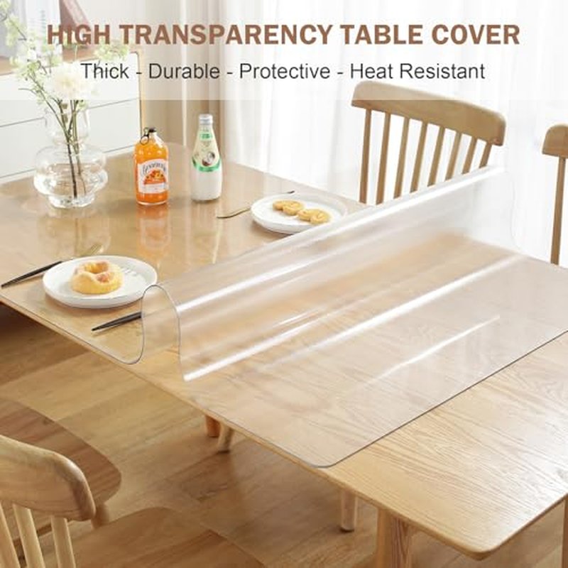 LovePads Frosted Desk Mat 17 x 54 Inch, 1.5mm Thick Frosted Table Protector, Waterproof Plastic Table Cover Protector, PVC Desk Protector Mat, Vinyl Desk Cover for Desktop, Coffee & Dining Table