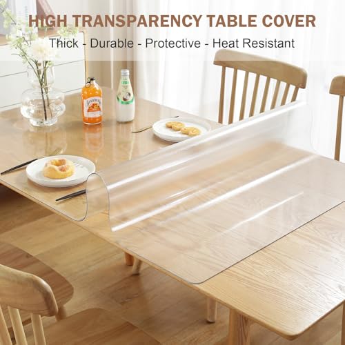 LovePads Frosted Desk Mat 32 x 63 Inch, 1.5mm Thick Frosted Table Protector, Waterproof Plastic Table Cover Protector, PVC Desk Protector Mat, Vinyl Desk Cover for Desktop, Coffee & Dining Table
