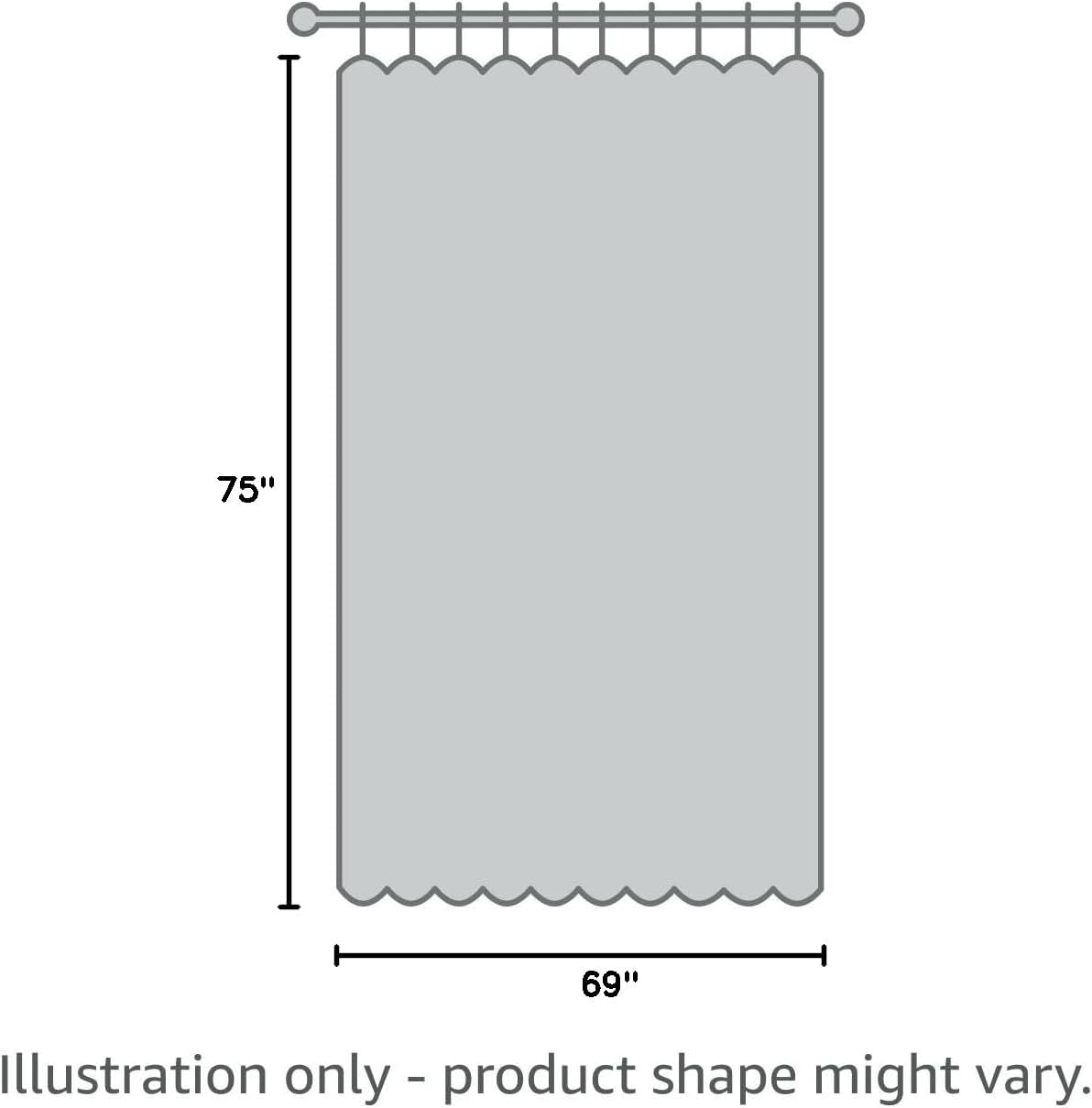 Christmas Shower Curtain with Ornaments & Pine Tree Design - 69x75” Fabric Bathroom Decor Set