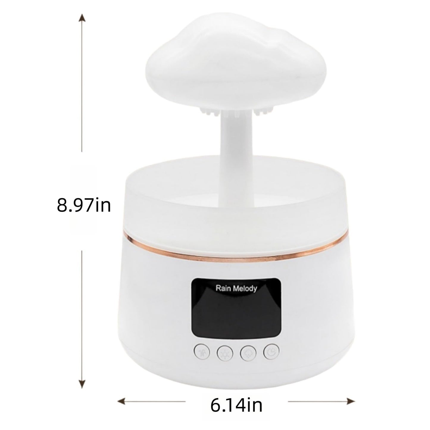 30db silent rain cloud humidifier for bedroom,3 types brightness and 7 color lighting humidifier, equipped with remote control & Bluetooth music, rain humidifier water dripsimulating rain sound sleep