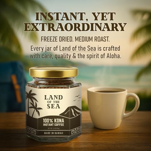 Hawaiian Kona Coffee Instant 4.5oz Pack - Medium Roast, Low Acid Arabica