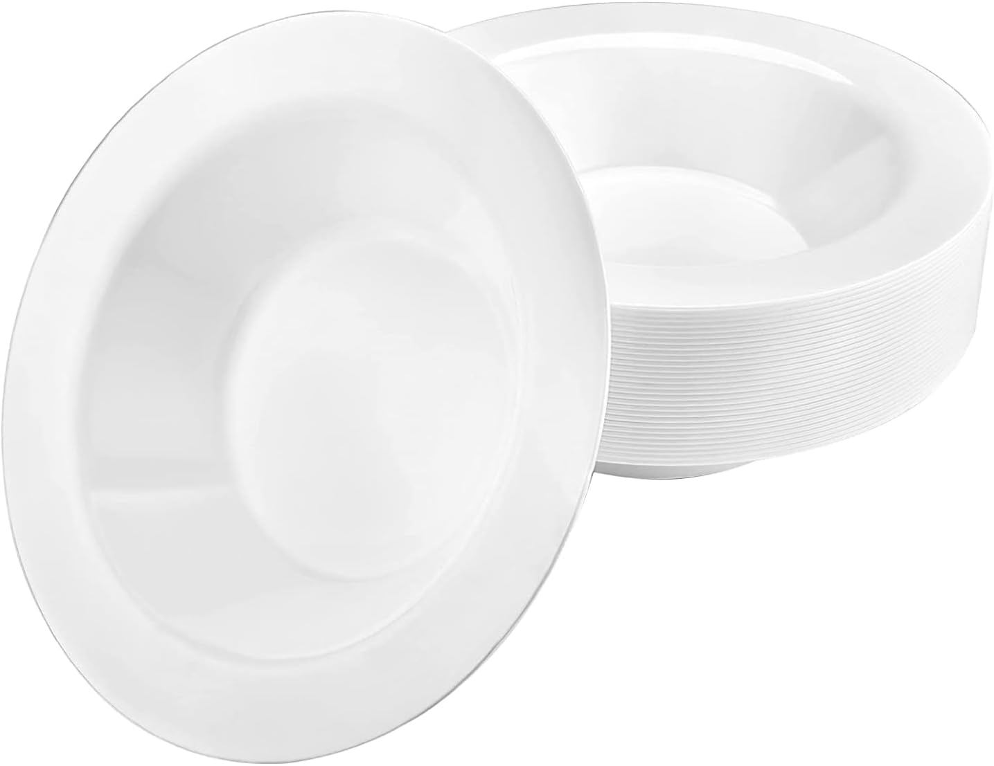 Premium 9-Inch Heavyweight Plastic Plates - Crystal Clear Wedding & Party Dinnerware, 30 Count