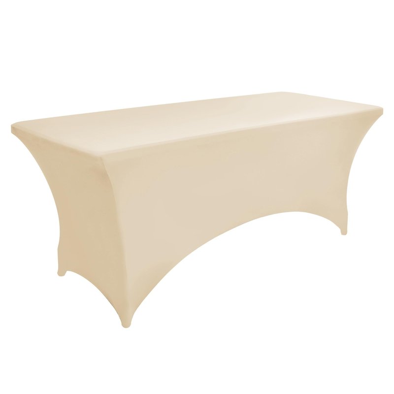 ZarzaaSik 2-Pack 6ft Spandex Table Covers for Rectangle Standard Folding Tables - Wrinkle Resistant Stretch Tablecloths - Ultimate Fitted Table Protector for Parties, Trade Shows, Banquet